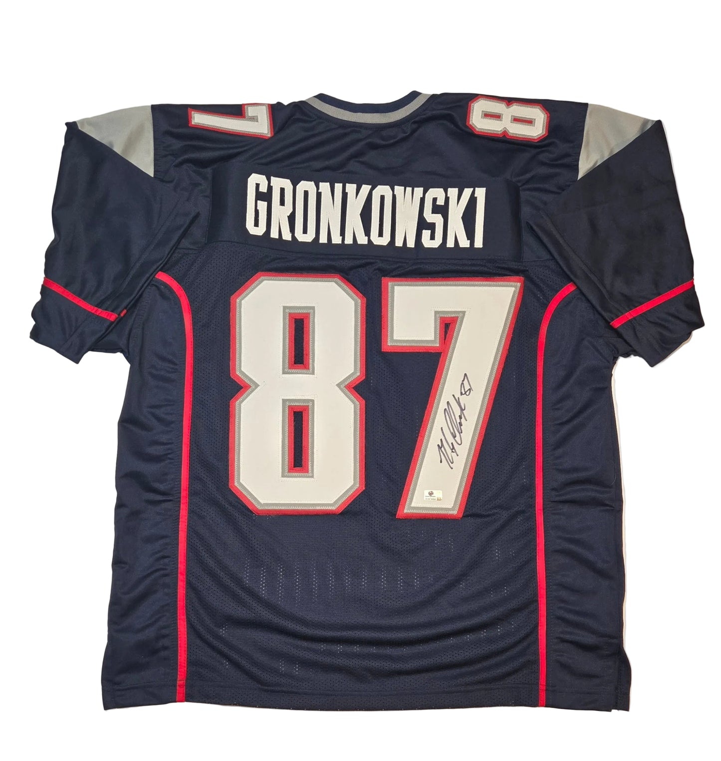 Rob Gronkowski New England Patriots Autographed Football Jersey coa (XL)