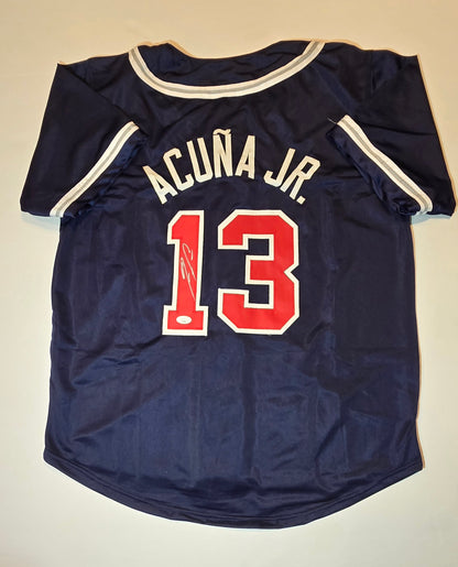 Ronald Acuña Jr. signed Atlanta Braves baseball jersey, alternate product view