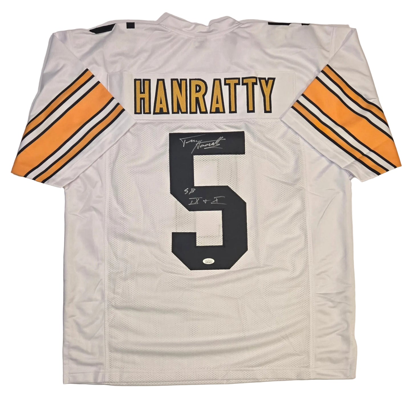 Terry Hanratty Pittsburgh Steelers Autographed & Insc Custom Football Jersey coa (XL)