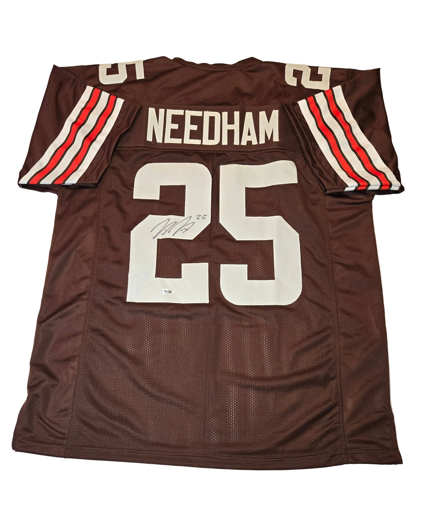 Nick Needham Cleveland Browns Autographed Custom Football Jersey coa (XL)