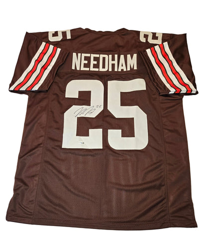 Nick Needham signed Cleveland Browns football jersey, alternate product view