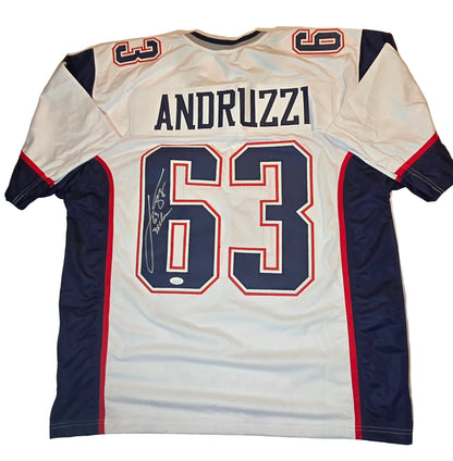 Joe Andruzzi signed New England Patriots football jersey, alternate product view
