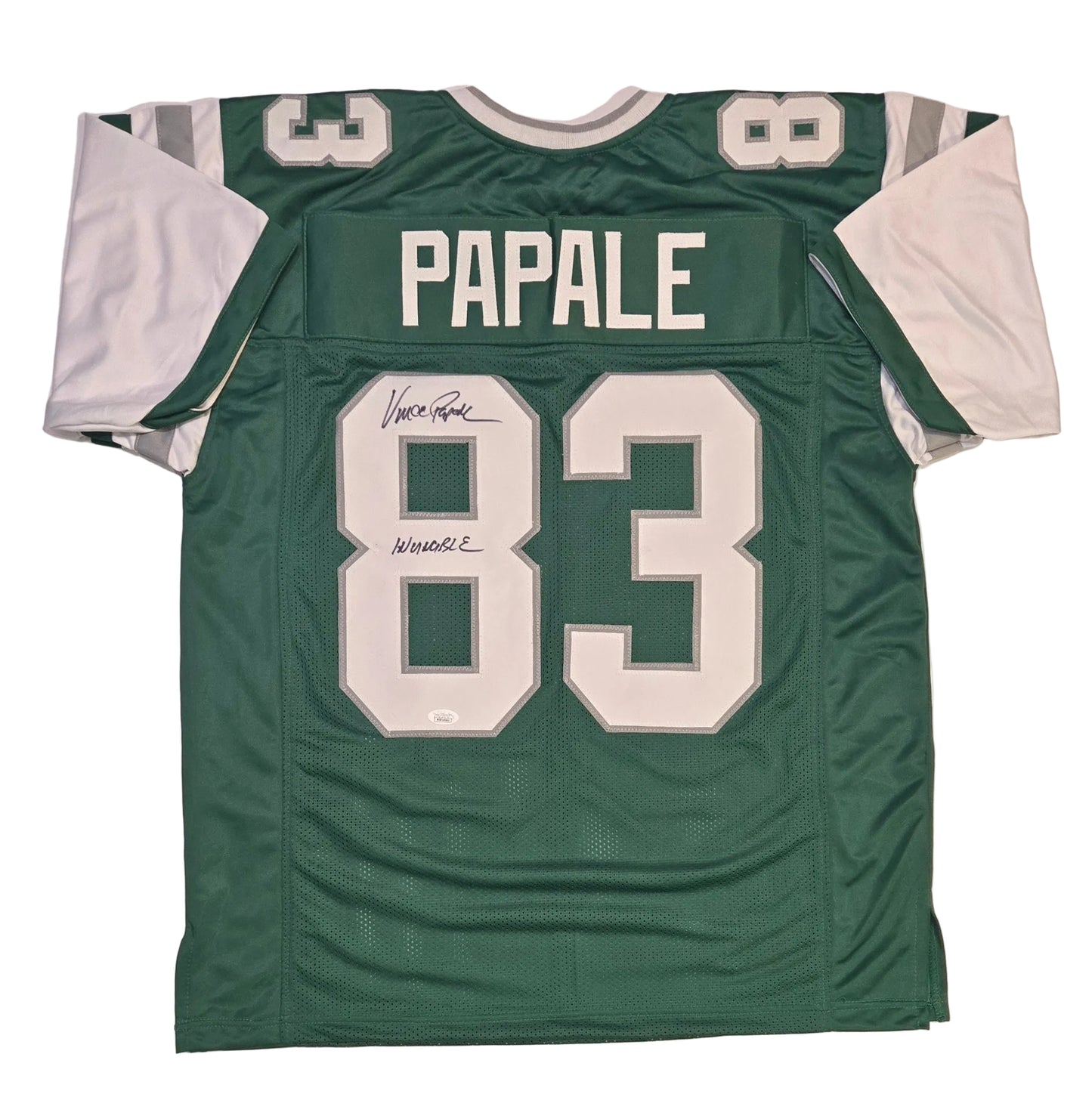 Vince Papale Philadelphia Eagles Autographed & Ins Football Jersey coa (XL)