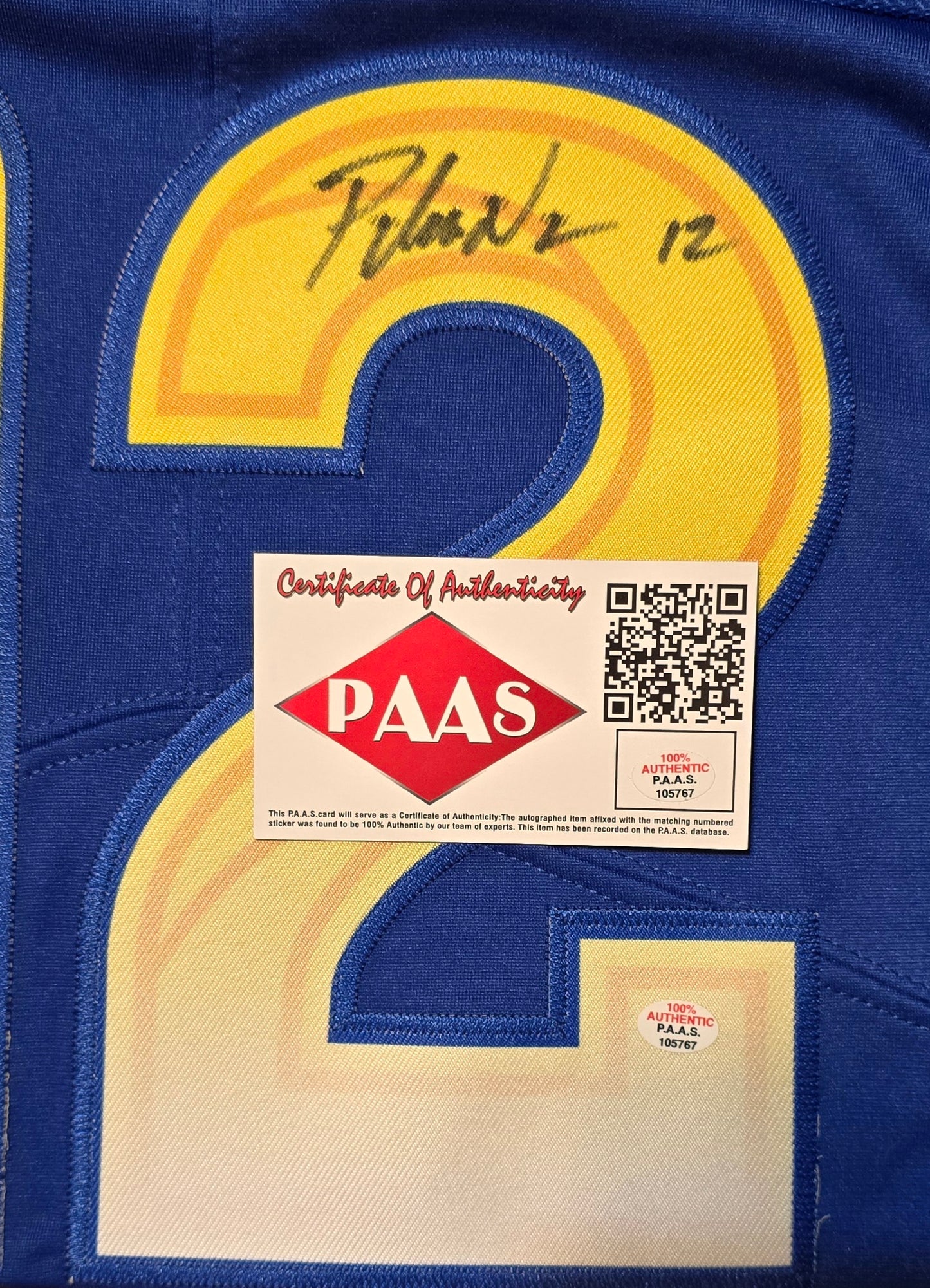 Puka Nacua LA Rams autographed football jersey COA (XL)