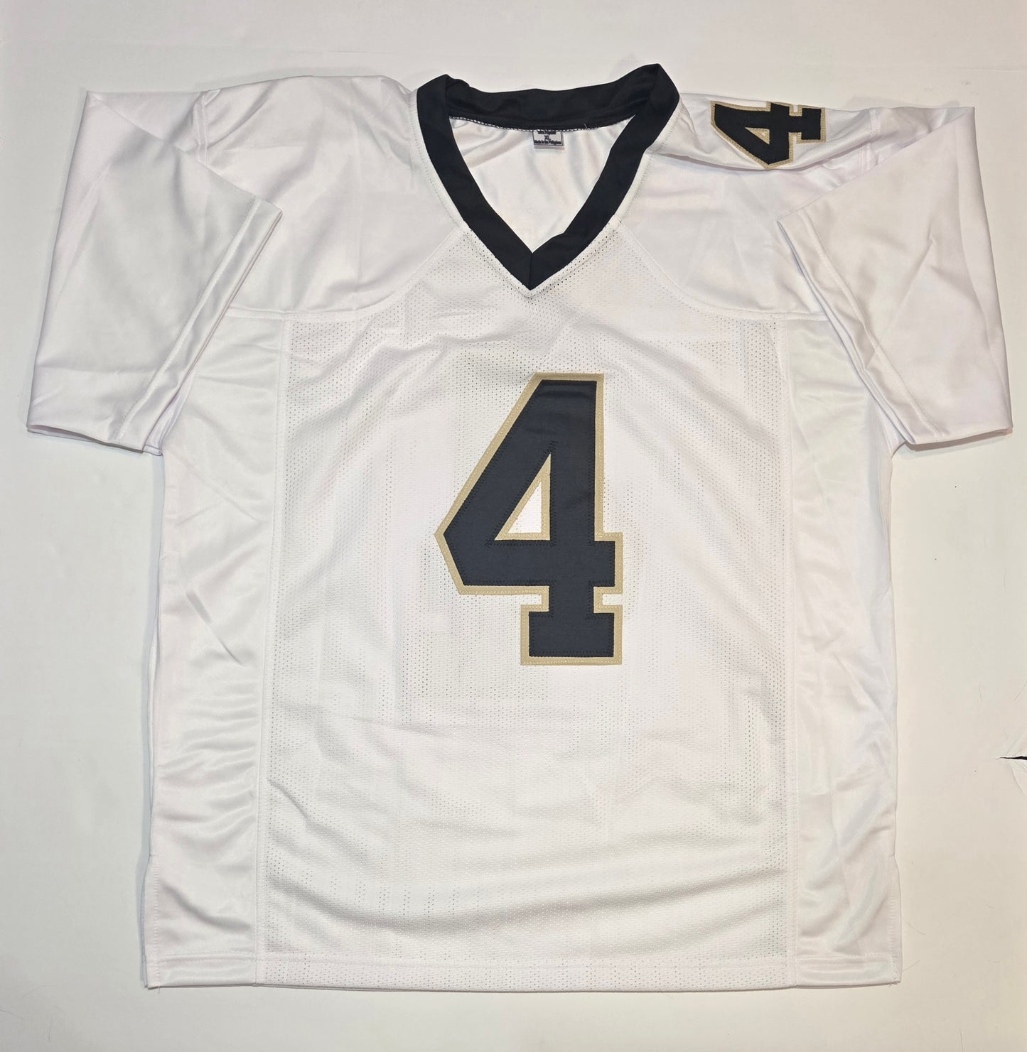 Derek Carr New Orleans Saints Autographed White Football Jersey coa (XL)