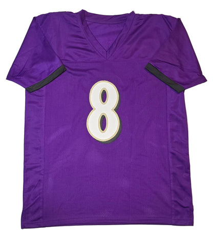 Lamar Jackson Baltimore Ravens custom signed football jersey, certification 974701 alternate view