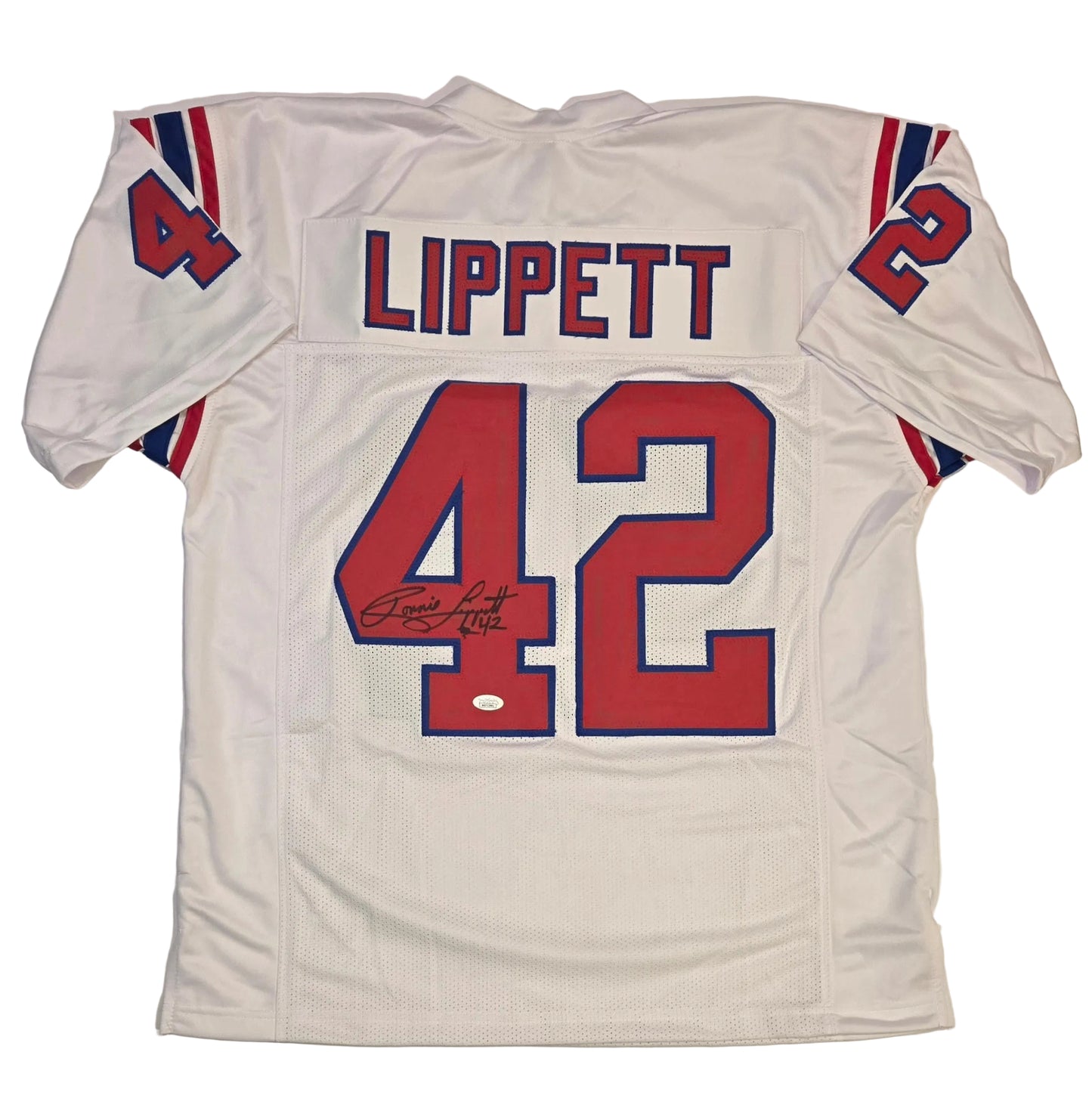 Ronnie Lippett New England Patriots Autographed Custom Football Jersey With COA (XL)