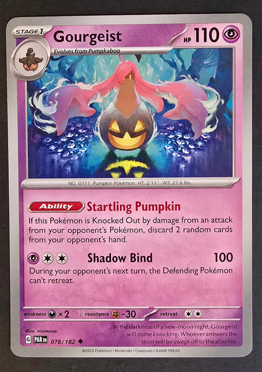 Gourgeist Pokémon card from the Scarlet & Violet—Paradox Rift expansion.