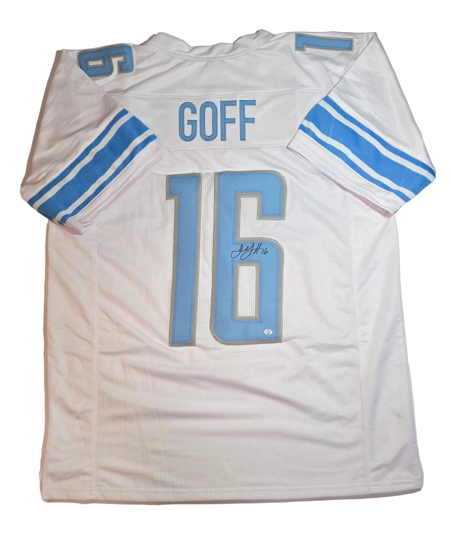 Jared Goff of the Detroit Lions autographed football jersey COA (XL)