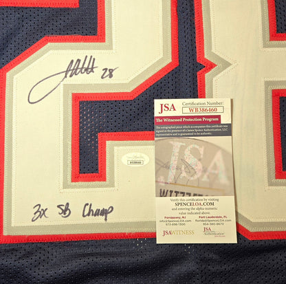 James White New England Patriots autographed football jersey, additional listing photograph with JSA COA