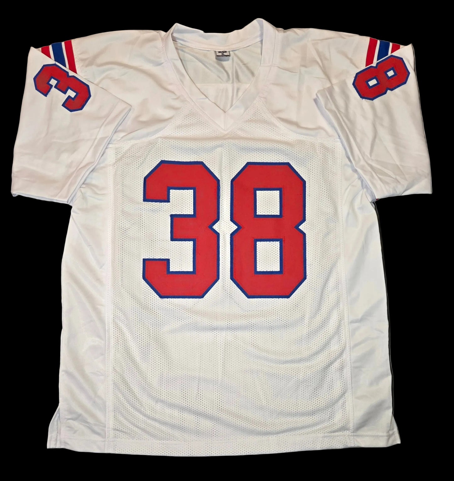 Roland James New England Patriot Signed White Football Jersey coa (XL)