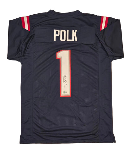 Ja'Lynn Polk signed New England Patriots football jersey, alternate product photo