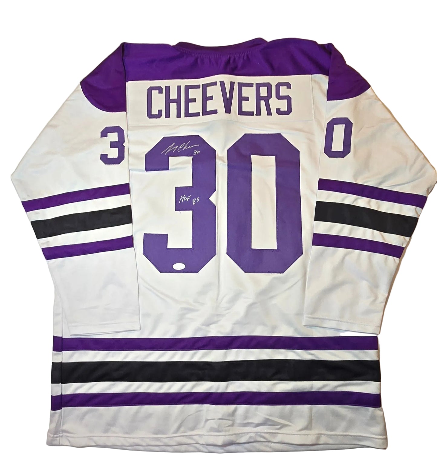 Gerry Cheevers Cleveland Crusaders Autographed & Ins Custom Hockey Jersey coa