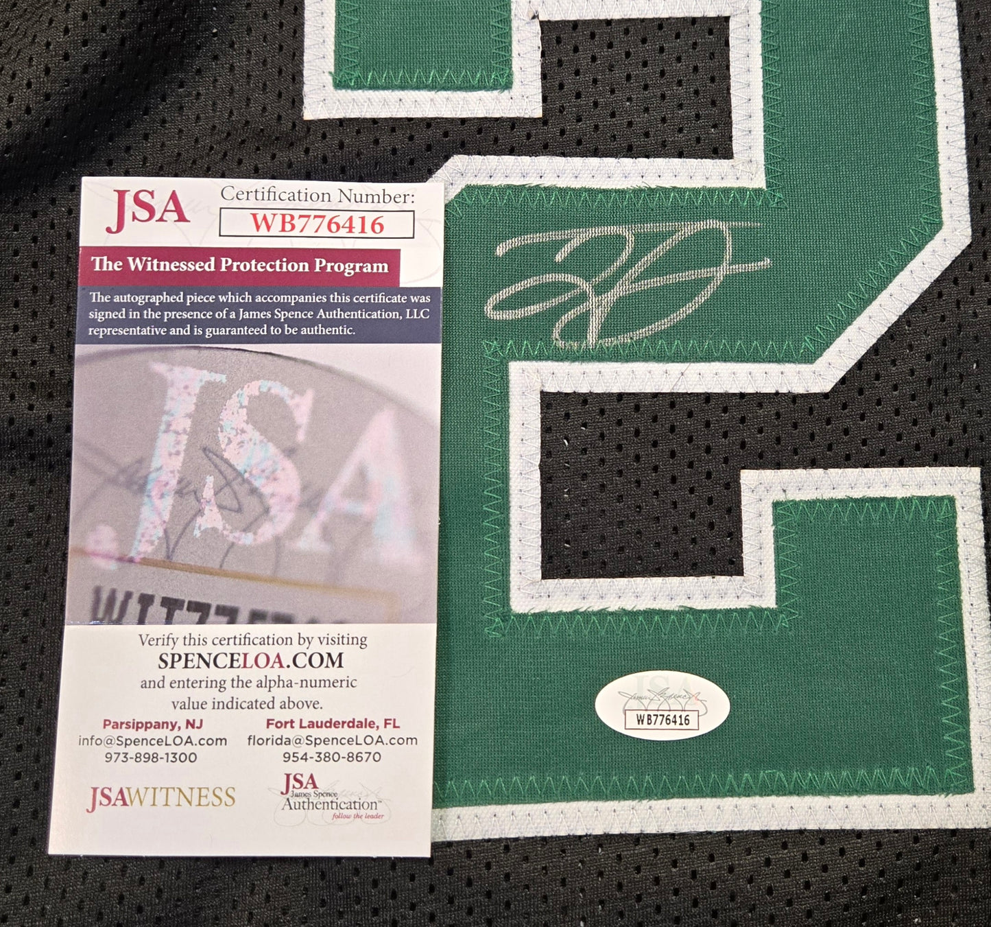 J.D. Davison Boston Celtics Autographed Custom Basketball Jersey JSA coa