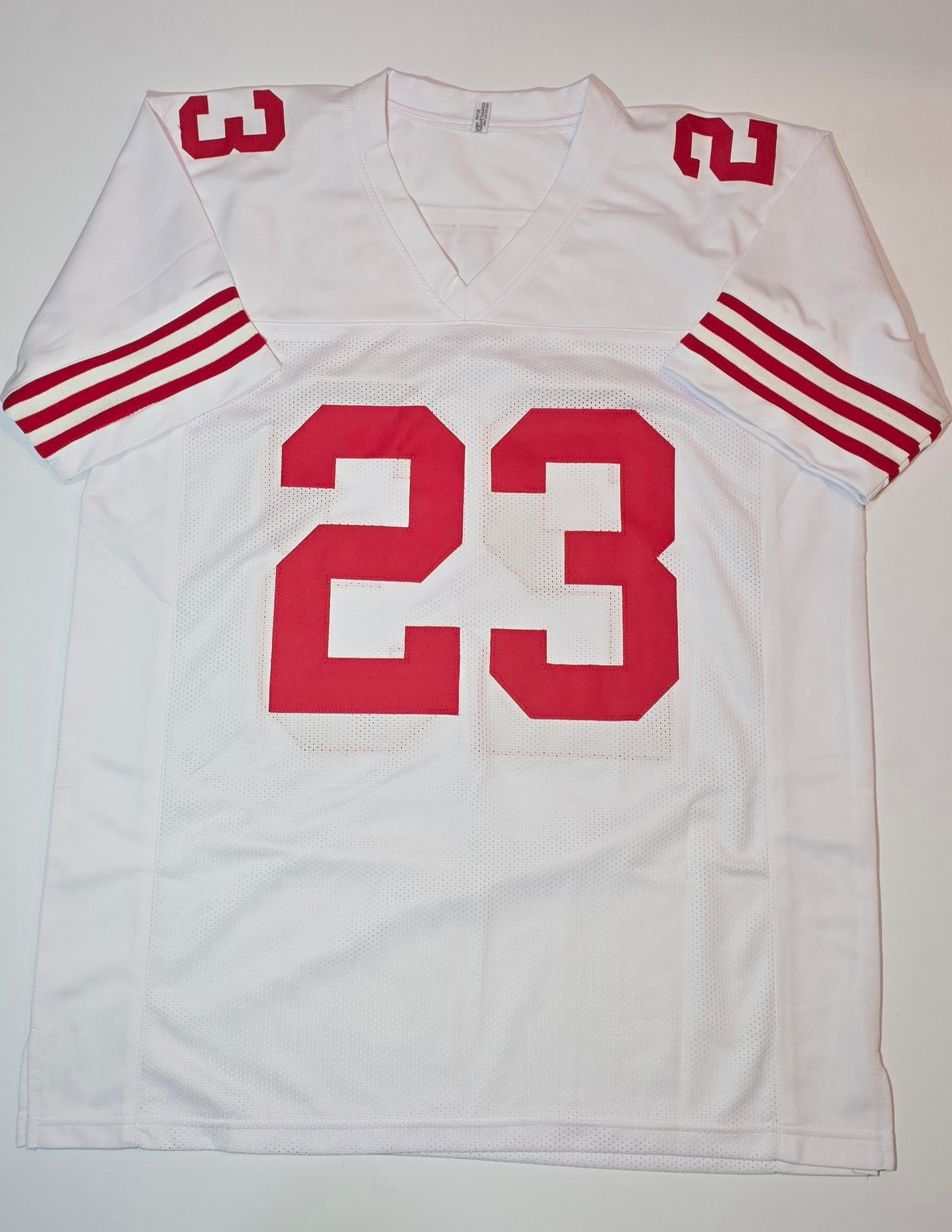 Christian McCaffery 49ers Autographed Custom Football Jersey coa (XL)