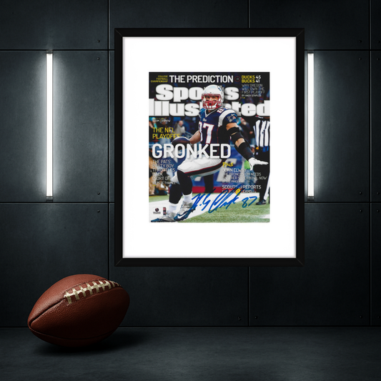 Rob Gronkowski New England Patriots Autographed 8x10 Photo coa W/Frame