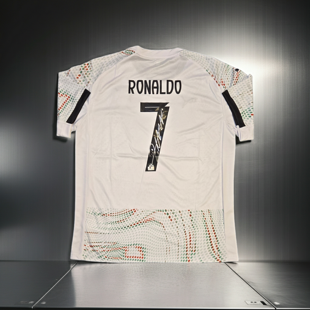Cristiano Ronaldo Portugal Autographed 2025 Puma White Away Soccer Jersey coa