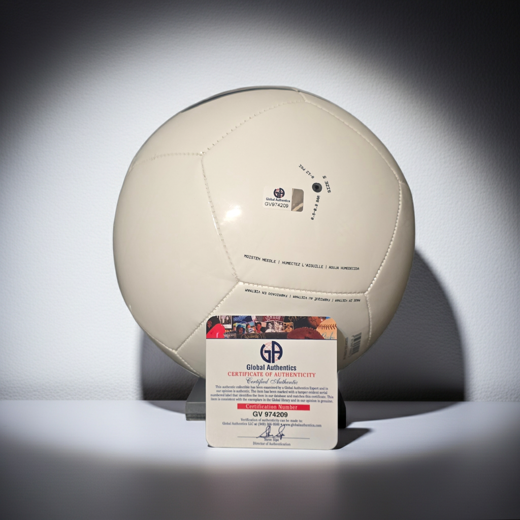 Cristiano Ronaldo Al-Nassr Autographed White Nike Soccer Ball coa W/Display Case