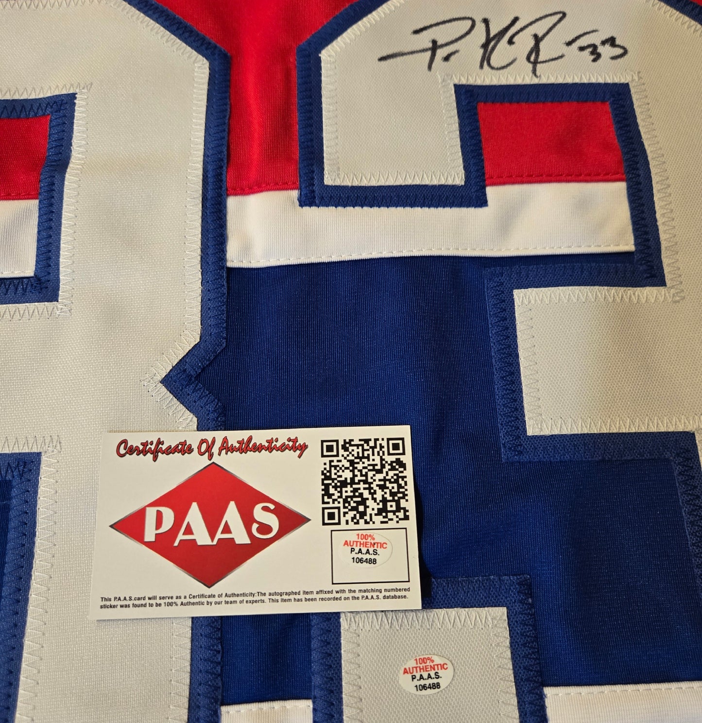 Patrick Roy of the Colorado Avalanche signed hockey jersey COA