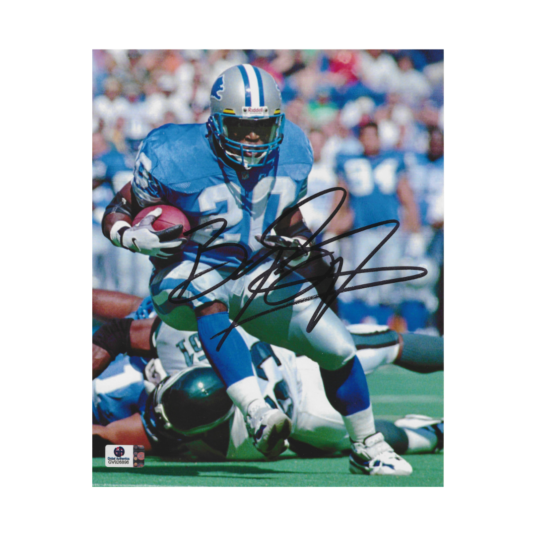 Barry Sanders Detroit Lions Autographed 8x10 Photo coa W/Frame