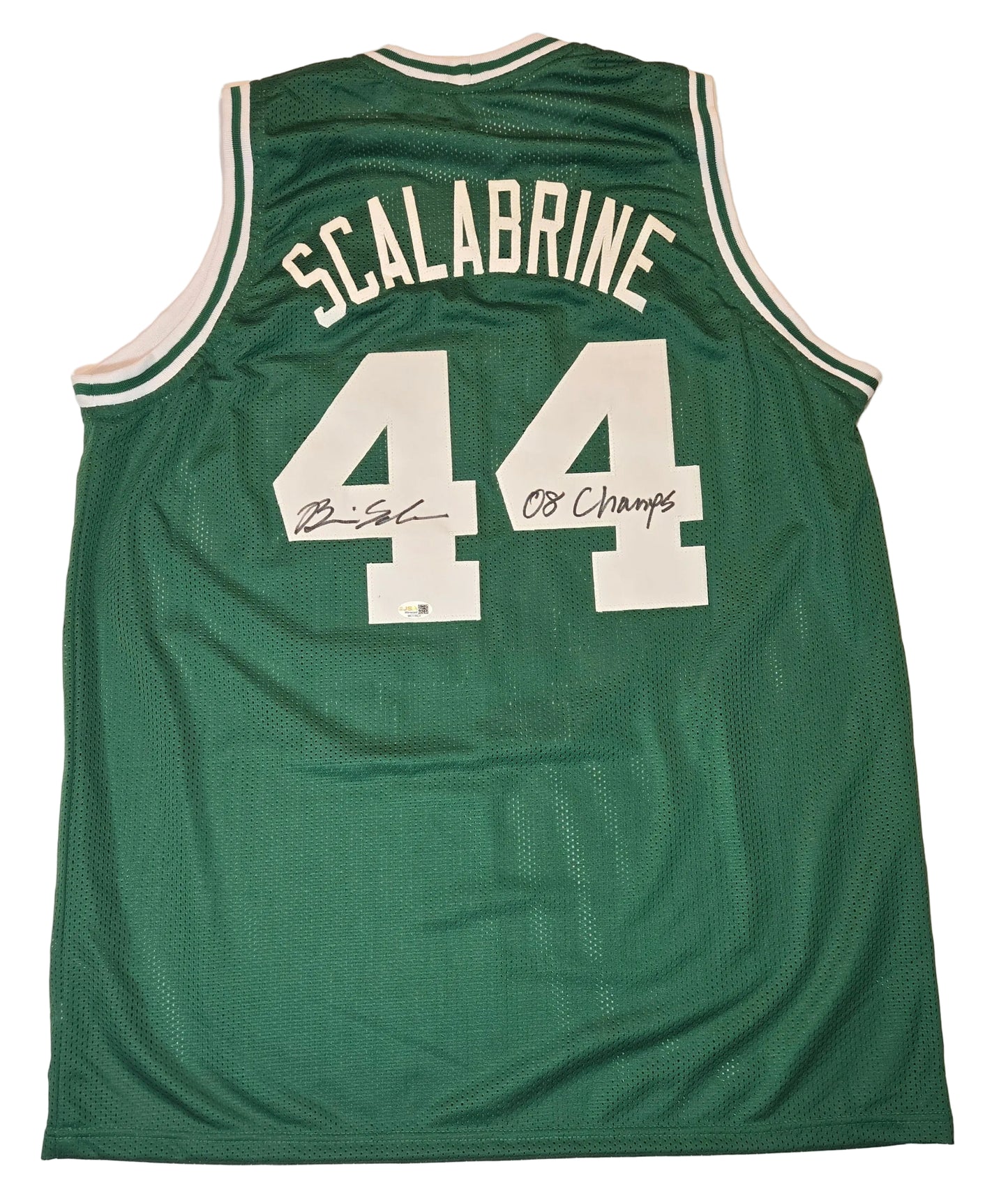 Brian Scalabrine Boston Celtics Autographed & Ins Custom Green Basketball Jersey