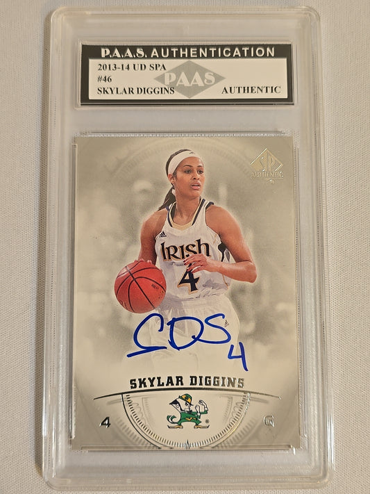 Skylar Diggins of the Fighting Irish signed auto slabbed collectors card