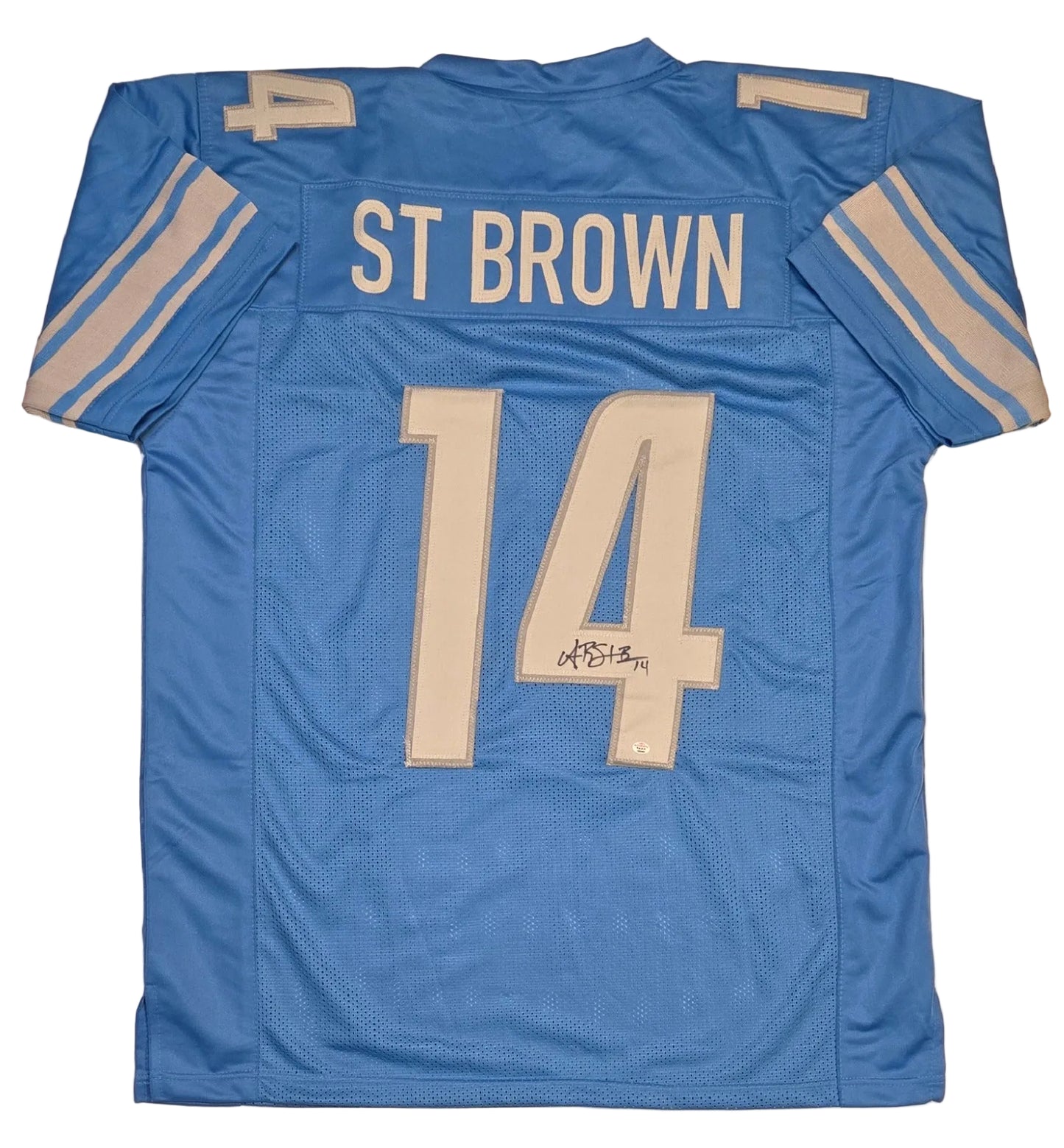 Amon-Ra St Brown of the Detroit Lions autographed football jersey COA (XL)