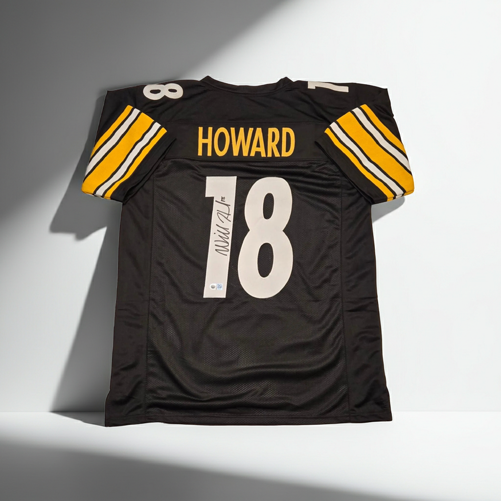 Will Howard of the Pittsburgh Steelers autographed football jersey SWAU Hologram Sticker (XL)