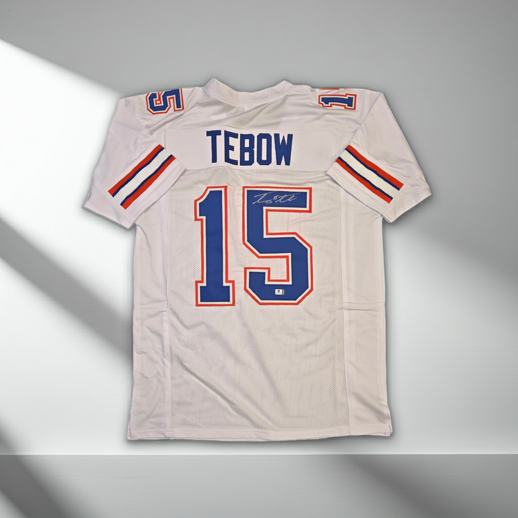 Tim Tebow Florida Gators Autographed Football Jersey coa