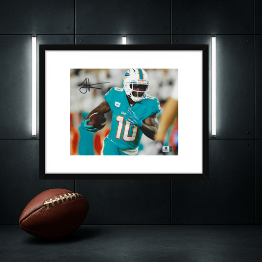 Tyreek Hill Miami Dolphins Autographed 8x10 Photo With COA W/Frame