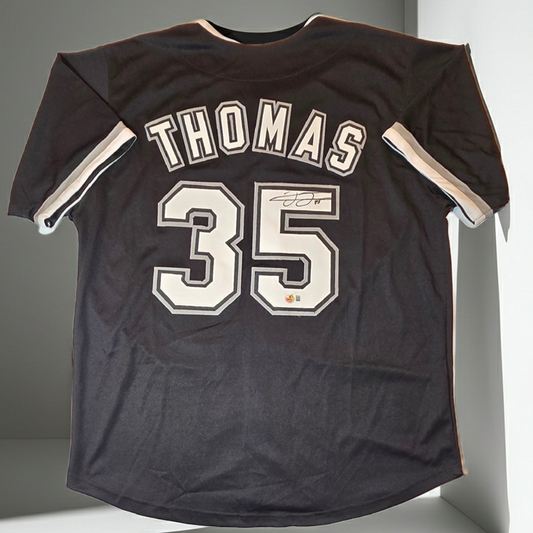 Frank Thomas Chicago White Sox Autographed Black Baseball Jersey coa