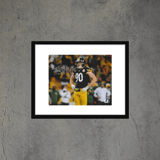 T.J. Watt Pittsburgh Steelers Autographed 8x10 Photo coa W/Frame