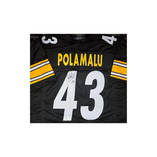 Troy Polamalu Pittsburgh Steelers Autographed Custom Football Jersey coa