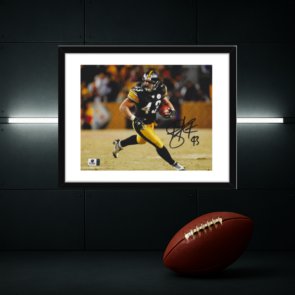 Troy Polamalu Pittsburgh Steelers Autographed 8x10 Photo coa w/frame