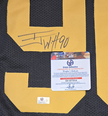 Certificate of authenticity for T.J. Watt signed Steelers football jersey