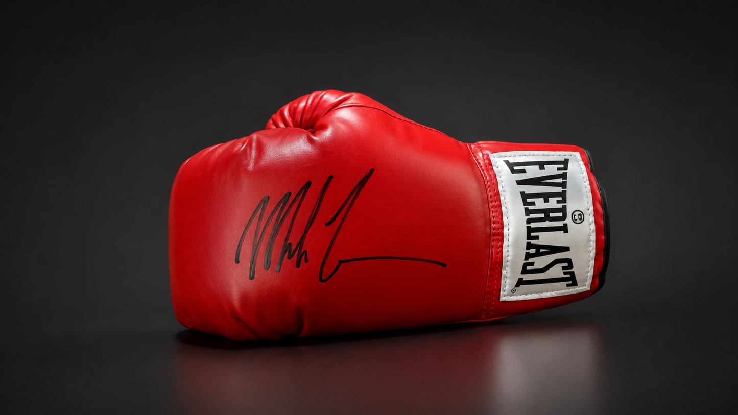 Mike Tyson autographed boxing glove Steiner Holo Sticker W/Case