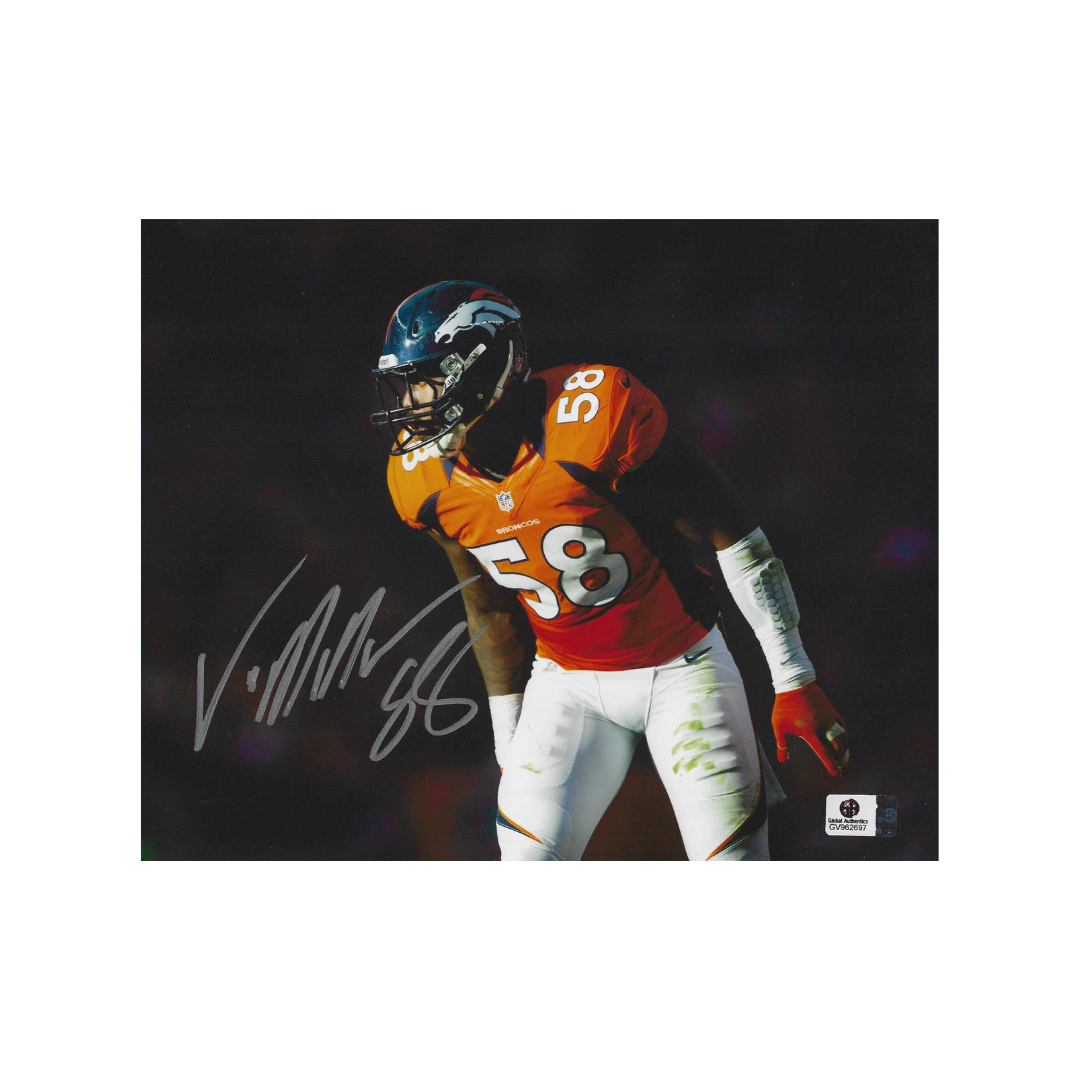 Von Miller Broncos Autographed 8x10 Photo coa With Frame
