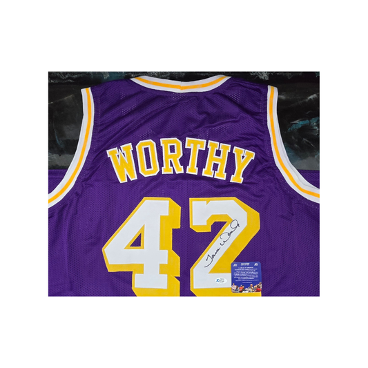 JAMES WORTHY SIGNED LOS ANGELES LAKERS JERSEY WITH COA - Fan Freaks