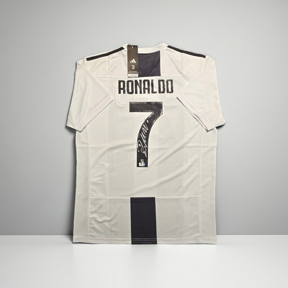 Cristiano Ronaldo Juventus autographed 2018-19 Adidas soccer jersey, main product image with COA