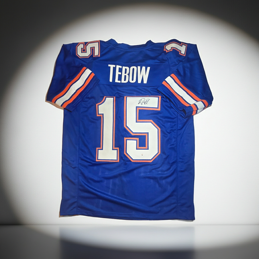 Tim Tebow Florida Gators Autographed Football Jersey coa