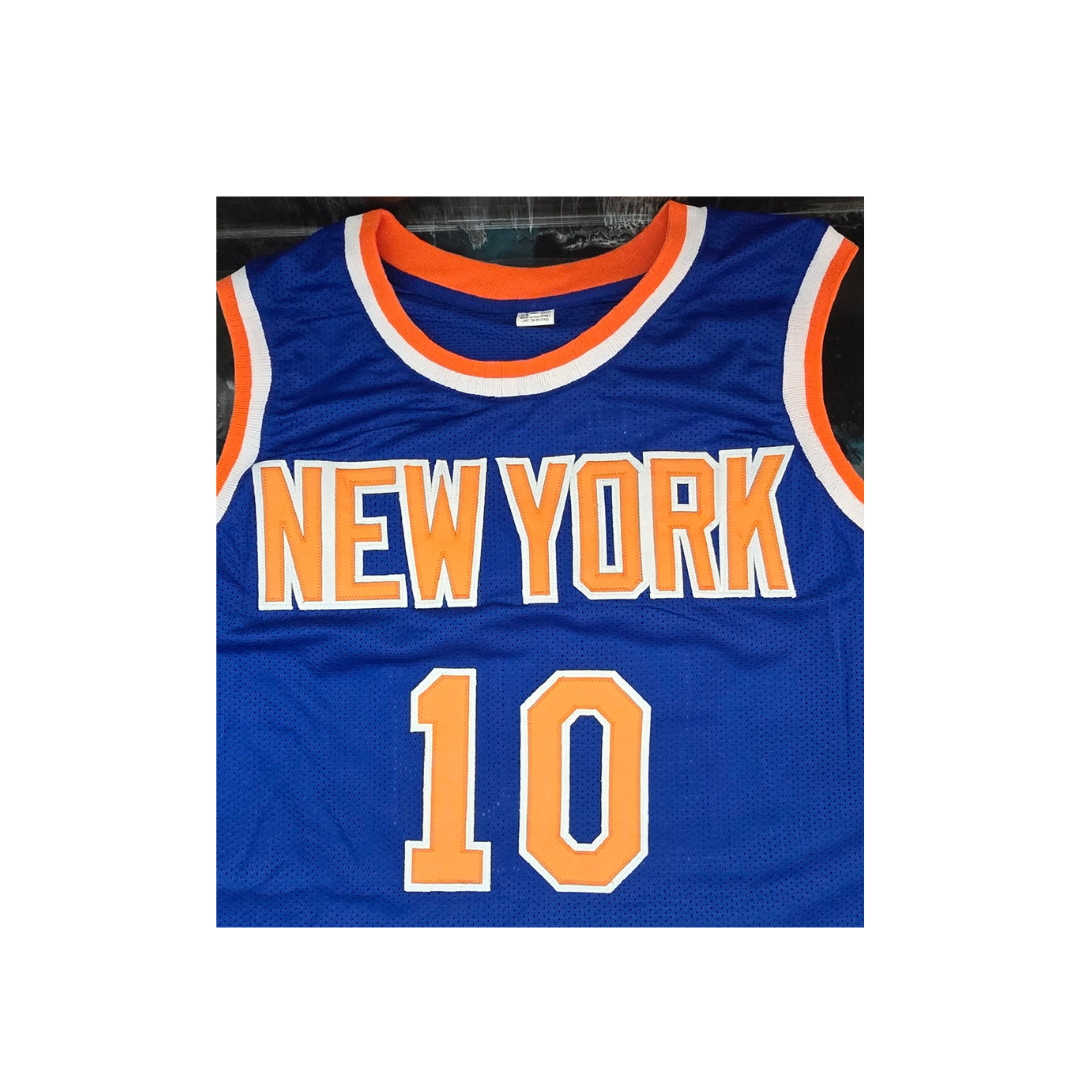 WALT FRAZIER SIGNED NEW YORK KNICKS AWAY JERSEY WITH COA - Fan Freaks