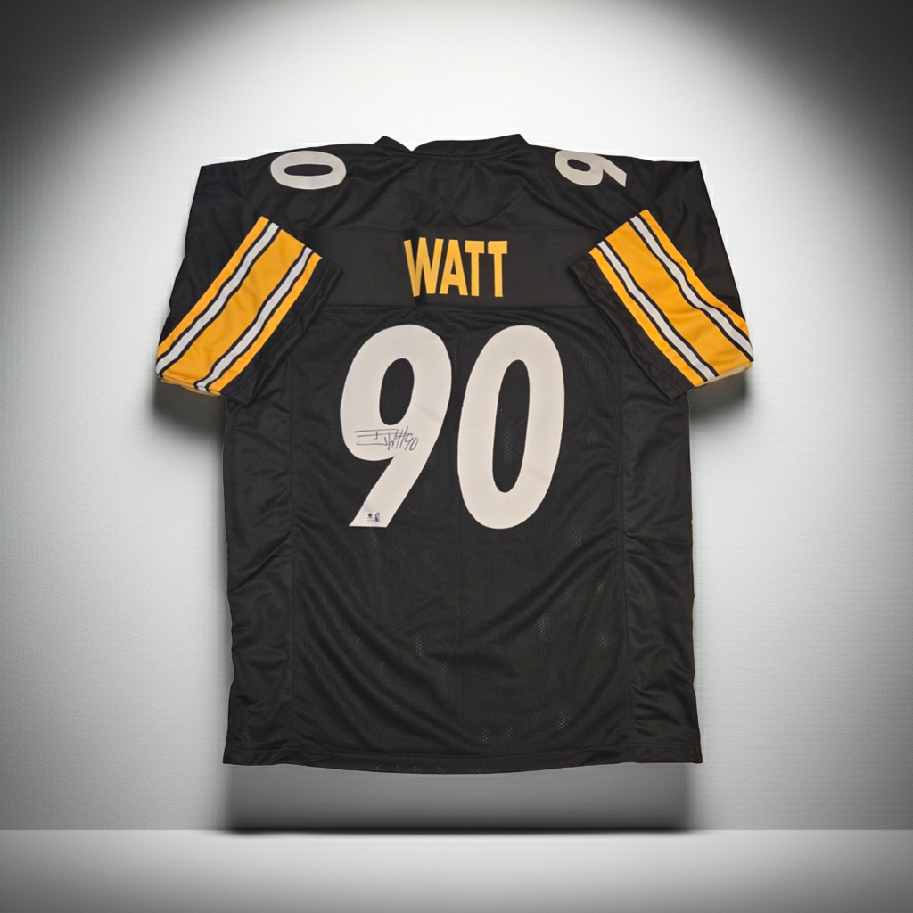 T.J. Watt Pittsburgh Steelers Autographed Football Jersey coa (XL)