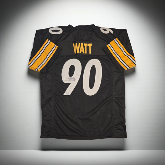 T.J. Watt Pittsburgh Steelers Autographed Football Jersey coa (XL)