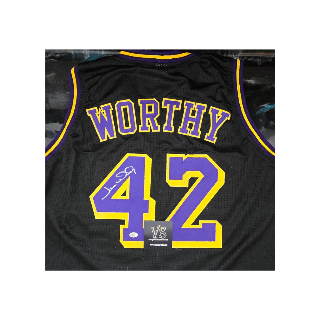 JAMES WORTHY SIGNED LOS ANGELES LAKERS 42 JERSEY WITH COA - Fan Freaks