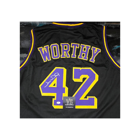 JAMES WORTHY SIGNED LOS ANGELES LAKERS 42 JERSEY WITH COA - Fan Freaks