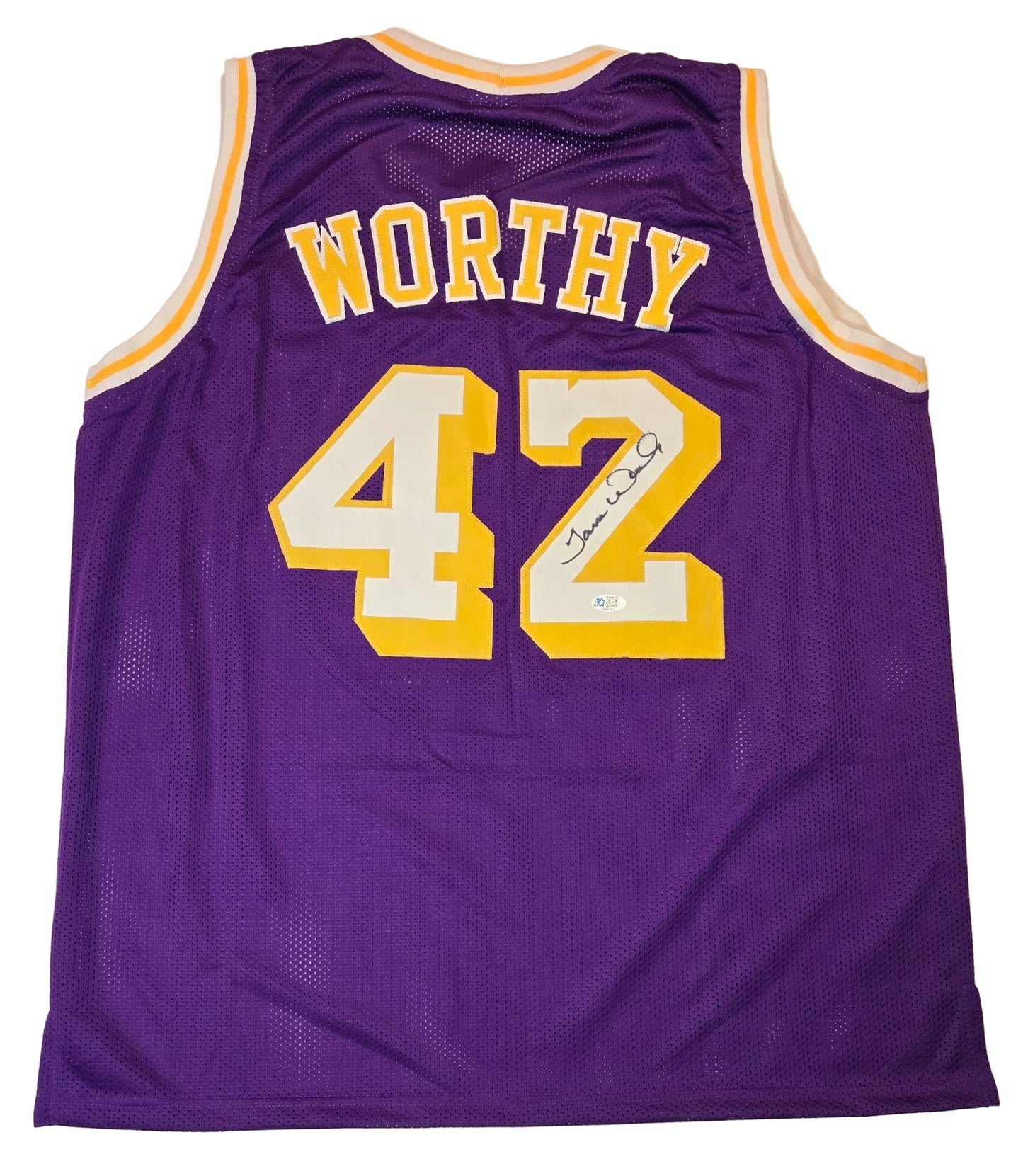 JAMES WORTHY SIGNED LOS ANGELES LAKERS JERSEY WITH COA