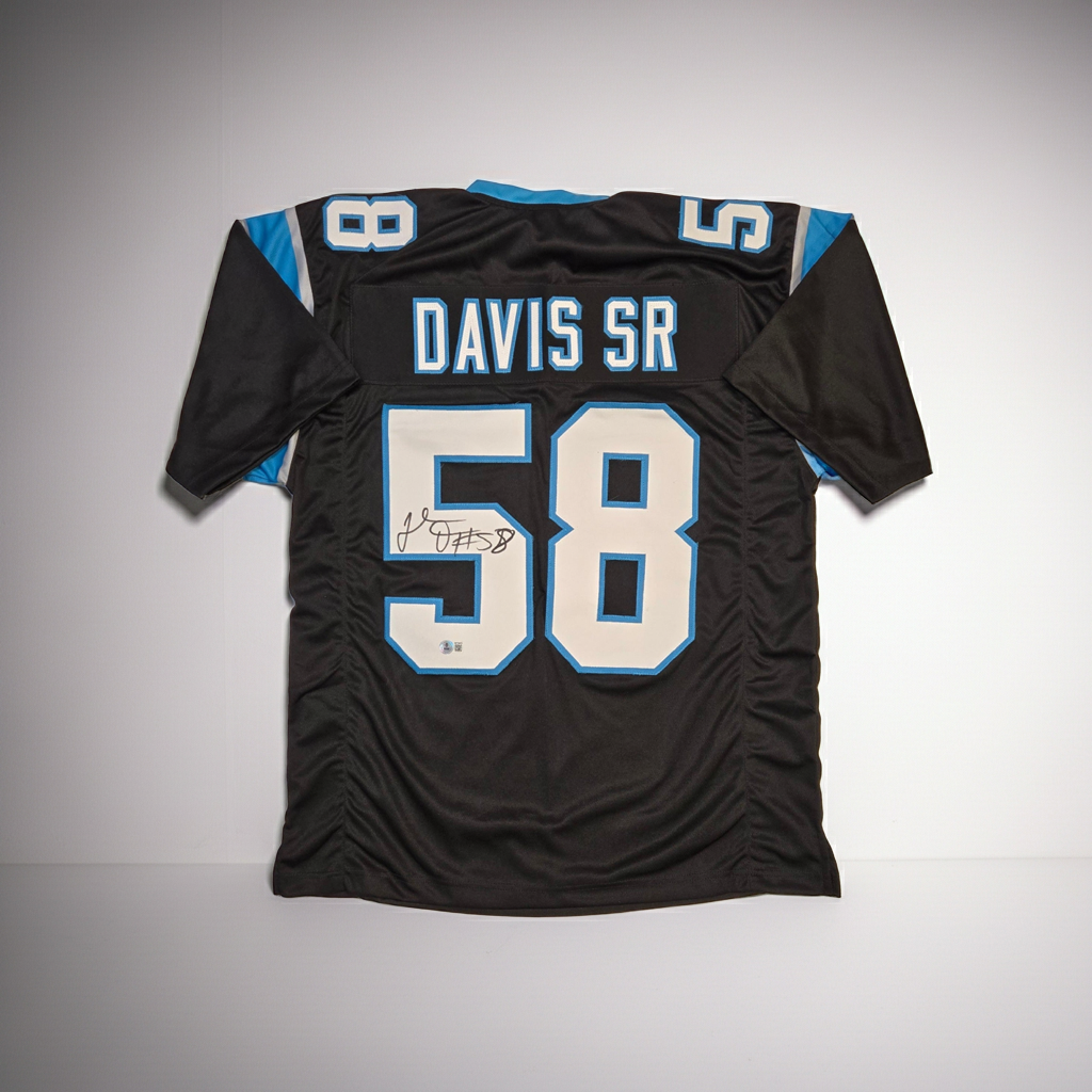 Thomas Davis Sr. Carolina Panthers Signed Football Jersey Beckett Hologram
