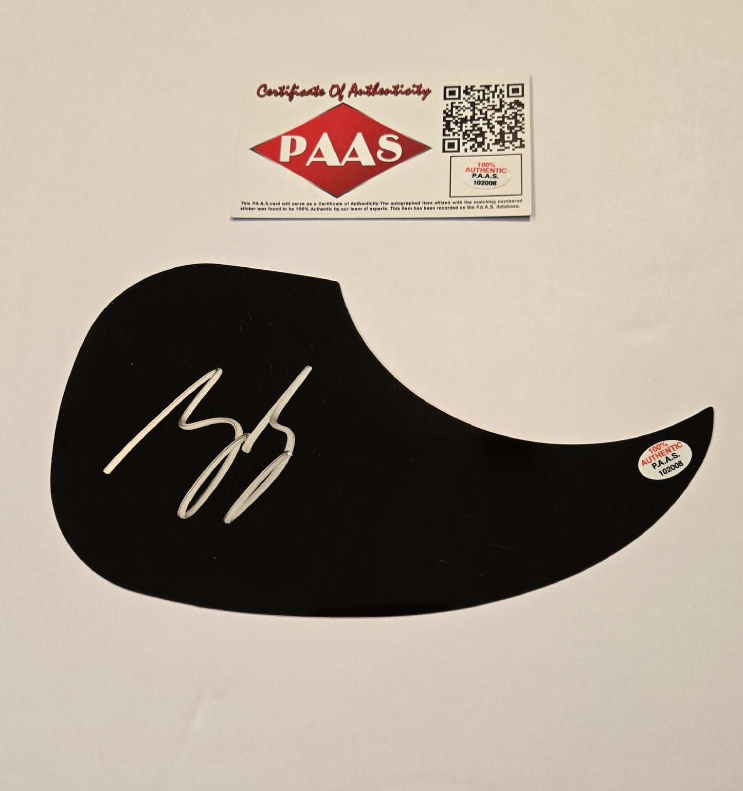 Zac Brown autographed guitar pick guard PAAS COA