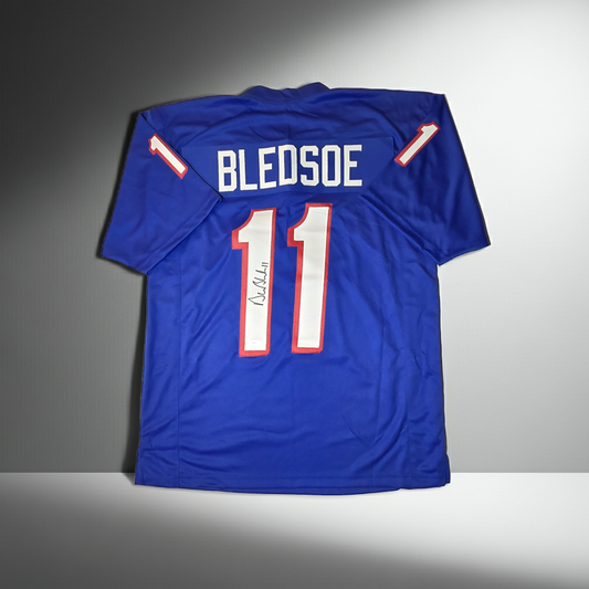 Drew Bledsoe New England Patriots Autographed Football Jersey JSA Hologram